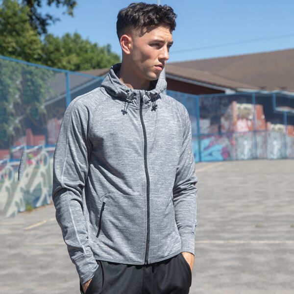 Lightweight running hoodie with reflective tape Thumbnail