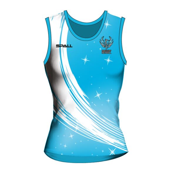 North East Netball Blue Vest Adults Thumbnail